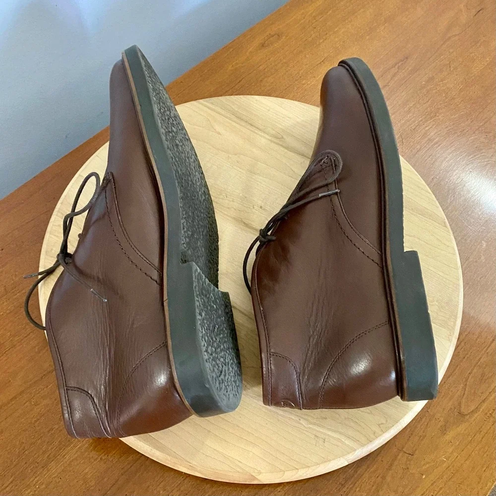 Peter Millar Mens Brown Leather Chukka Boots Ankle Desert Shoes Lace Up Size 11